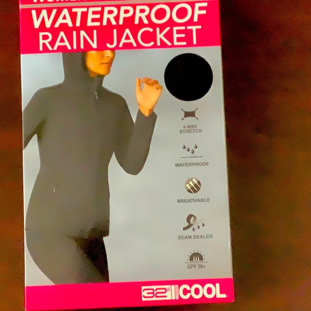 Waterproof  Black  Rain Jacket M size